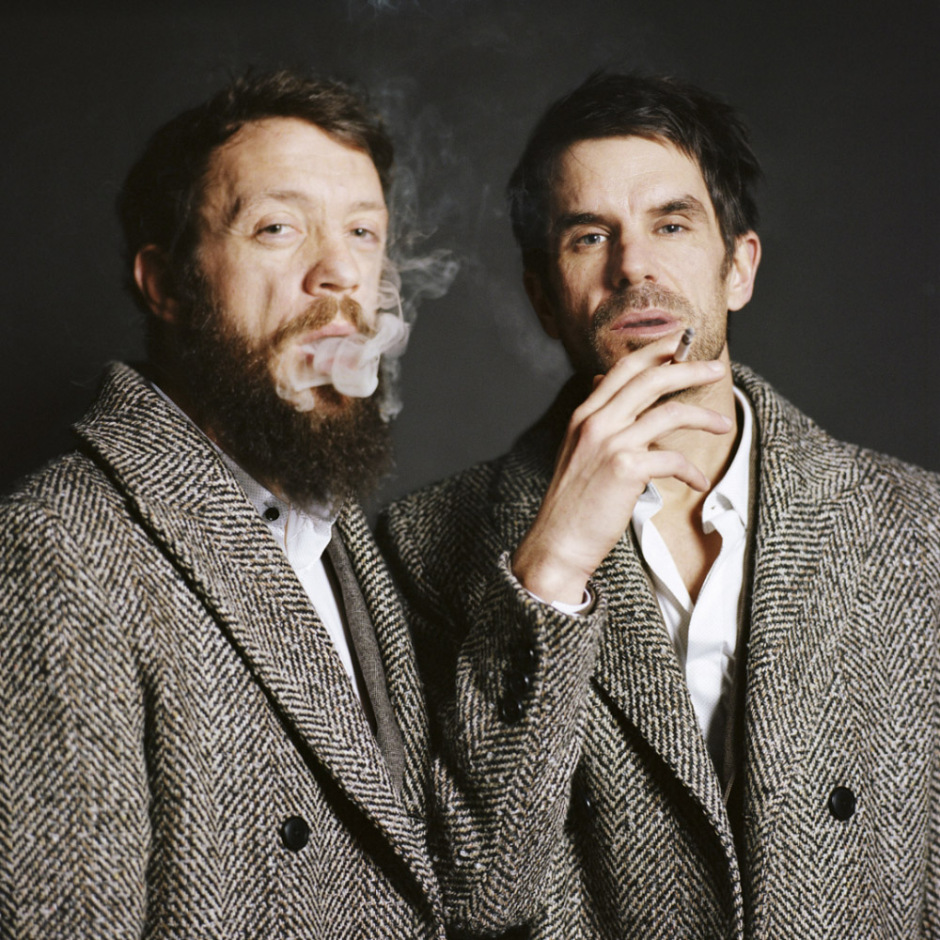 France, Paris, 2017 - Portrait of Olivier Garnier and Victorien Bitaudeau, from the French band Cabadzi.