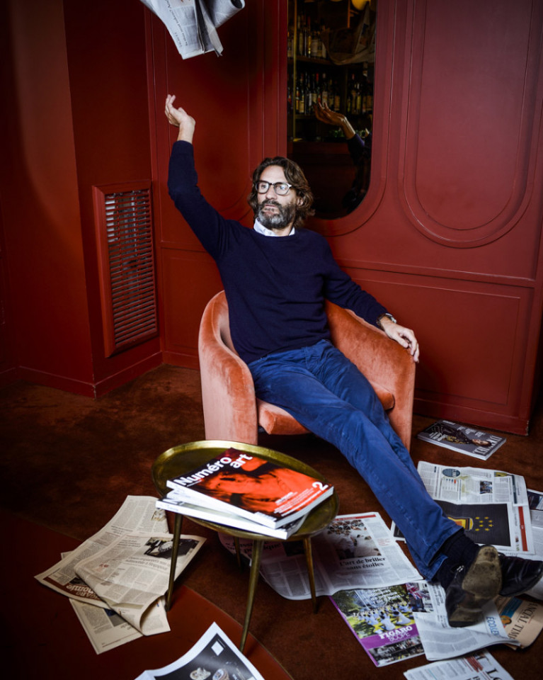 France, Paris, 24 October 2018 - Portrait of Frédéric Beigbeder, French writer, critic, tv presenter and film director.