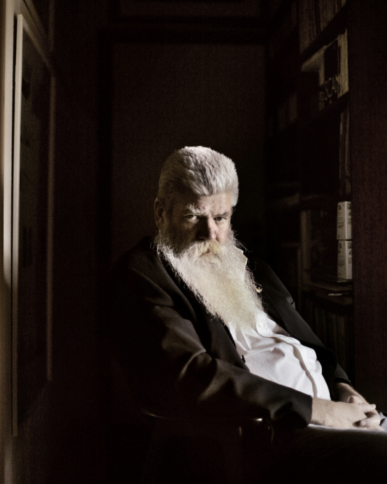 Denmark, Herning, 13 September 2012 - Portrait of Ingvar Cronhammar, Danish artist, at home.