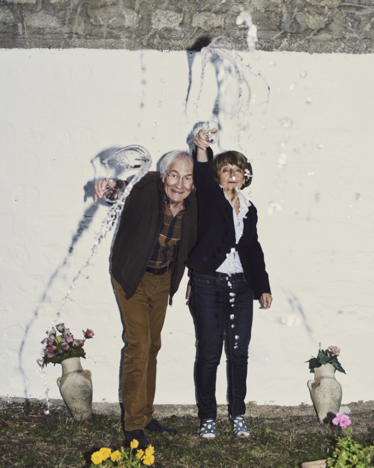France, Bourg la Reine, 13 September 2018 - Portrait of Monique et Michel Pinçon-Charlot, French sociologists, at home.