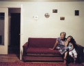 © RIP HOPKINS / AGENCE VUHOME AND AWAYOUZBEKISTAN, 200204/08/02Anastasya Ni is 2 years old sitting with her great grandmother Elestaveta Kan who is 77 years old, in the family flat in Tashkent. Elestaveta Kan was sent to Uzbekistan with her Korean parents from the Russian / Chinese border by Stalin in 1937. She does not want to leave.N°10650