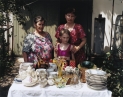 © RIP HOPKINS / AGENCE VUHOME AND AWAYOUZBEKISTAN, 200207/08/02Lisa Maliyavini with her granddaughter Lisa Maliyavini and her daughter Olga Maliyavini selling their possessions in front of their house in Gazalkent, 60 kilometres north of Tashkent.Lisa Maliyavini is 76 years old. She is a retired accountant. She was sent here from the Russian Volga region by Stalin in 1939. Lisa Maliyavini is 10 years old. She is a school girl.Olga Maliyavini is 42 years old. She was an officer in the Soviet KGB, she is now an Uzbek army sergeant. Her father was also Russian, sent here by Stalin in 1937.They have left for Novgorod in Russia.N°10650