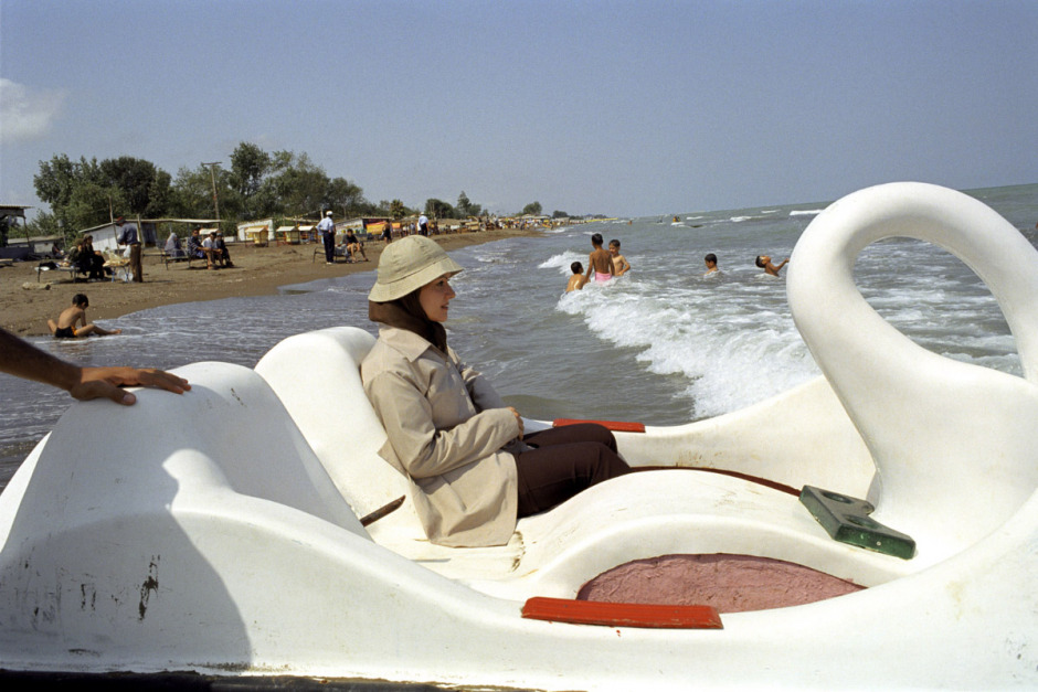 Iran, Babolsar, July 2002 - Caspian sea. Beach, pedaloIran,