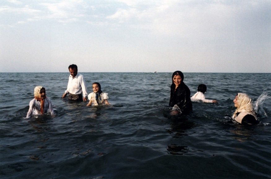 Iran, Babolsar, July 2002 - Little Beach, family bathing.