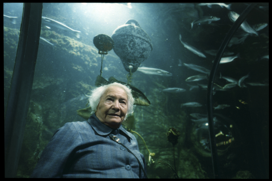 France, Croisic, 1998 - Visiting an ocearium during a visit trip organized by the Geriatrics department of the local Houdan hospital.