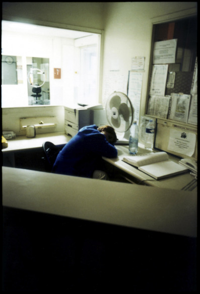 France, Marseilles, June 2002 - Emergency Room in Marseille's Nord Hospital. End of shift in the emergency department.