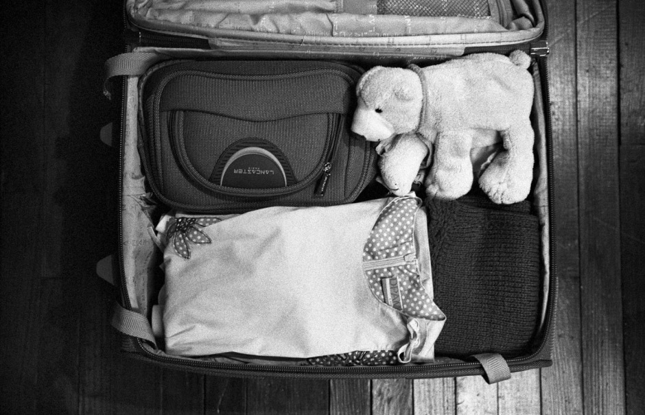 France, Villiers-le-Bel, 2005 - Adèle's first suitcase.