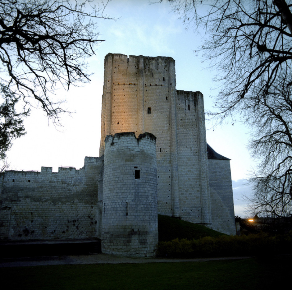 France, Loches, December 2007. The stronghold (XIth Century) and the keep.