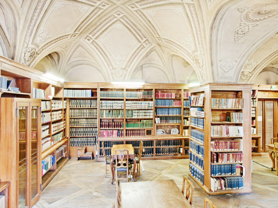 Italy, Venice, January 29th 2011National Library of St. Mark’s. Sansoviano hall. The hall originally held the Library, now it is an exhibition room. The library hosts more than 1 million books.Italie, Venise, 29 janvier 2011Bibliothèque nationale de St. Mark. Salle Sansoviano. A l'origine, la salle contenait la bibliothèque, mais c'est maintenant une salle d'exposition. La librairie possède plus d'un million d'ouvrages.Massimo Siragusa / Agence VU