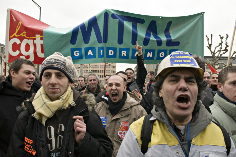 France, Gandrange, 16 January 2008 - Mittal Steel iron and steel metallurgy restructuring.