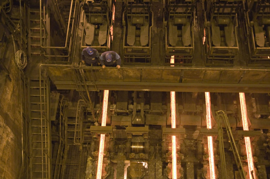 France, Gandrange, 16 January 2008 - Mittal Steel iron and steel metallurgy restructuring.
