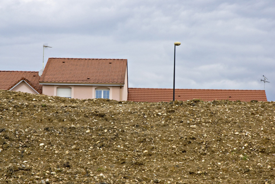 France, Laneuveville devant Nancy, 27 June 2007 - Urban sprawl. Detached houses.