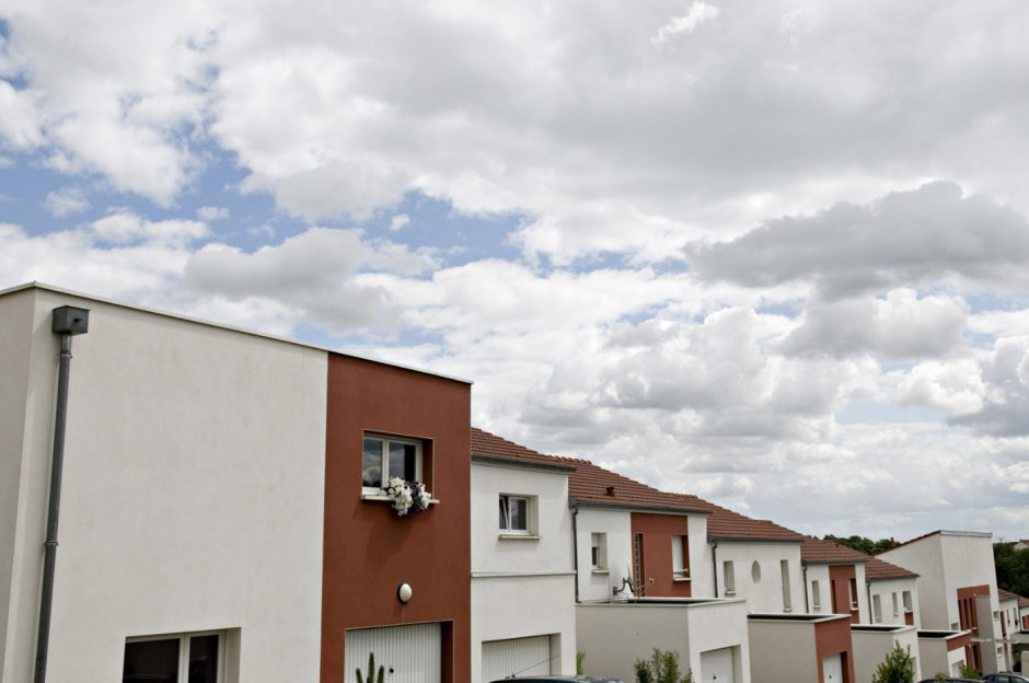 France, Laneuveville. Urban sprawl. Modern housing.