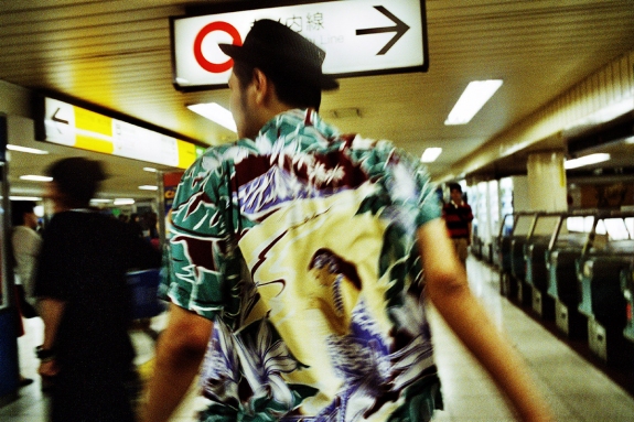 Japan, Tokyo, July 2002 - Tokyo is Hot Tonight.Subway.  Young rebels.