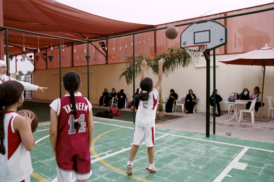 Saudi Arabia, Jeddah, 24 January 2011 - Jeddah United, basket ball club for women. Today it's lesson for little girls.