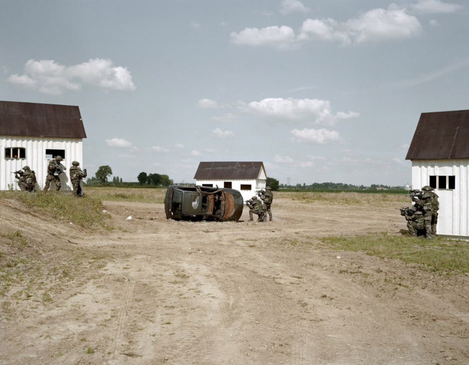 France, Paris, June 2008 - Eurosatory, International Defence show, Villepinte. War scene reconstruction - "FELIN" French soldiers (combatant of the futur).