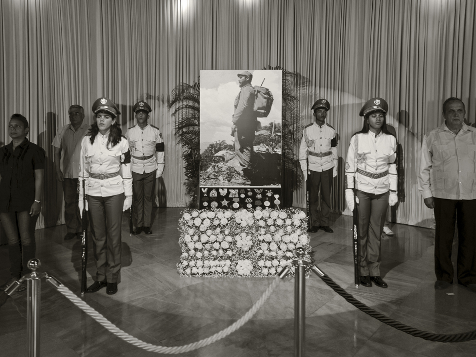 Cuba, Havana, 29 November 2016Fidel Castro's portrait inside the Jose Marti Memorial, on Revolution Squre. It is in front of this picture that Cubans come to pay him a final tribute.Cuba, La Havane, 29 novembre 2016Le portrait de Fidel Castro dans le mÈmorial JosÈ Marti, Place de la RÈvolution. C?est devant ce clichÈ que les Cubains se prÈsentent pour lui rendre un dernier hommage.Pierre-Elie de Pibrac / Agence VU