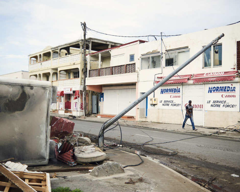 Antilles, Œle de Saint-Martin, 14 September 2017 - Irma hurricane. In the Marigaud streets.