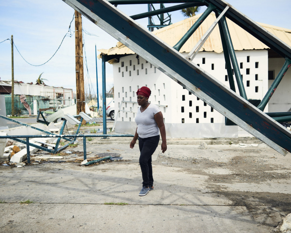Antilles, Île de Saint-Martin, 15 September 2017 - Irma hurricane. In the Marigaud streets.