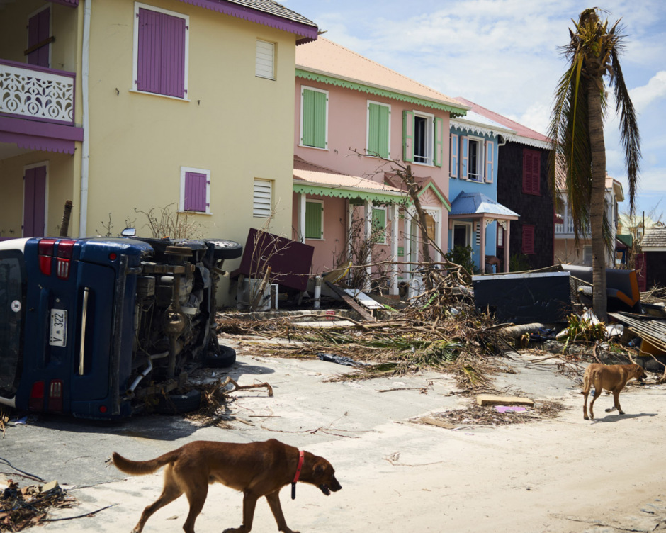 Antilles, Île de Saint-Martin, 15 September 2017 - Irma hurricane. In a touristic residence.