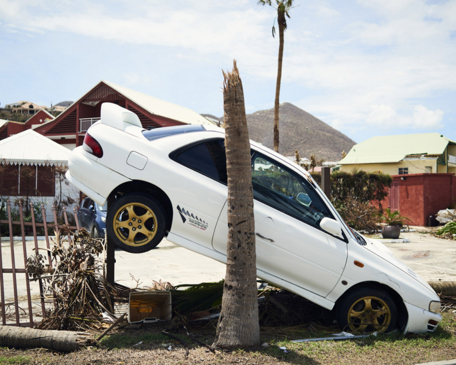 Antilles, Île de Saint-Martin, 15 September 2017 - Irma hurricane. In a touristic residence.
