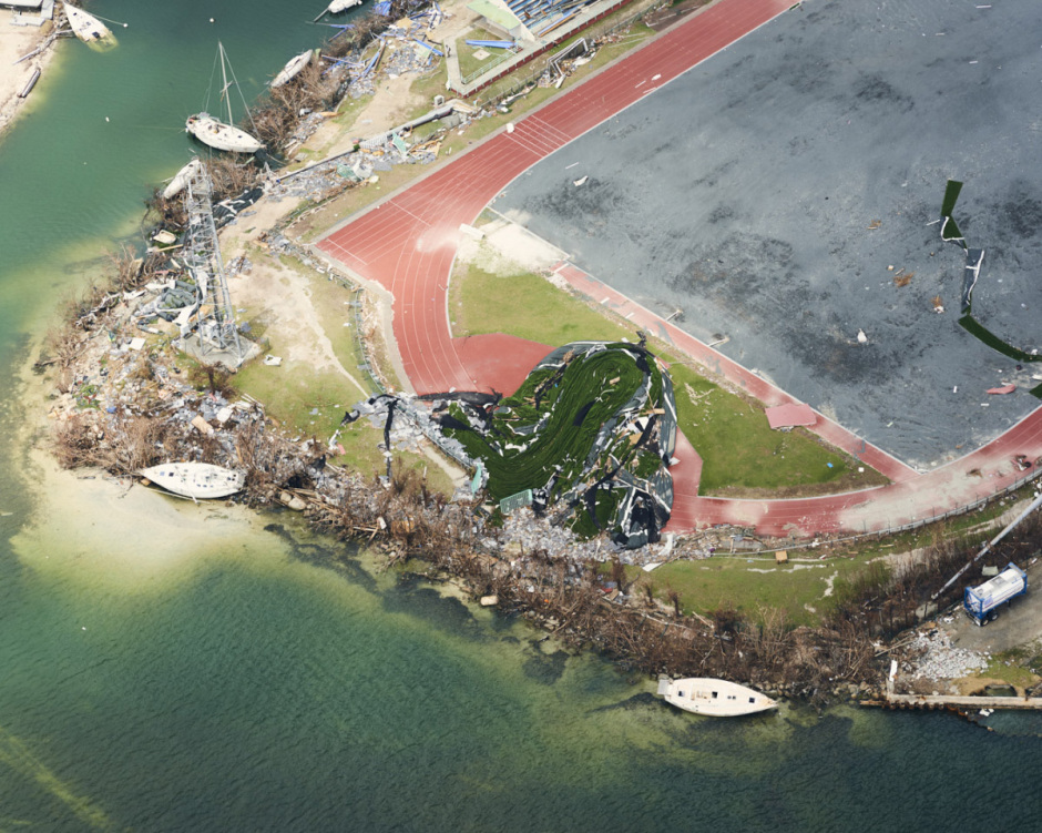 Antilles, Île de Saint-Martin, 16 September 2017 - Irma hurricane. An aerial view of Saint-Martin after the passing of  hurricane IRMA. (french side)