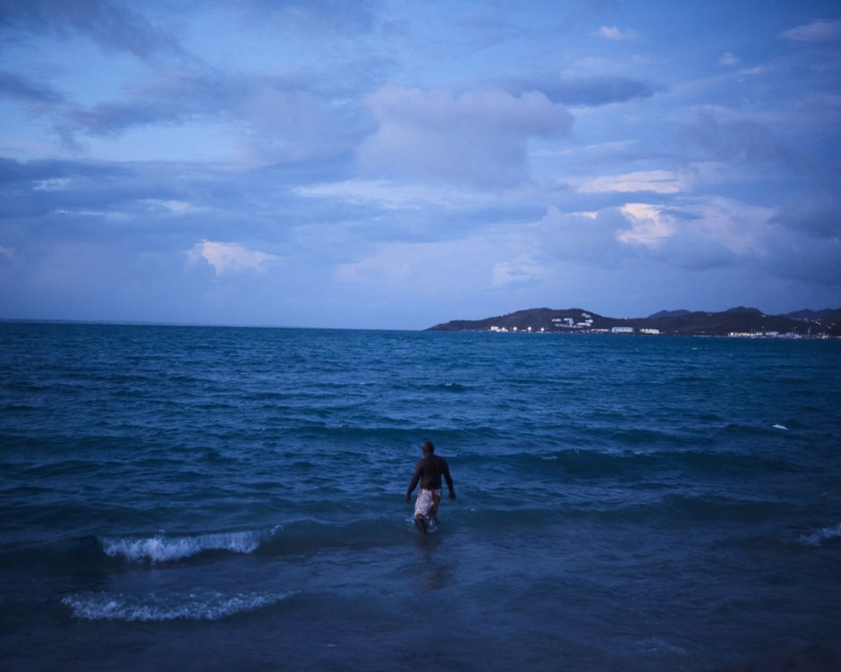 Antilles, Saint-Martin, 19 September 2017 - Irma Hurricane. In the Sandy Ground district. The night before the passage of Maria.