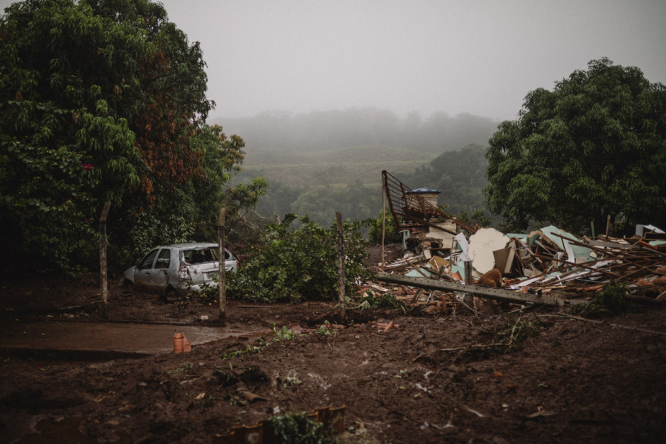 Brazil, Corrego do Feijão, 27 January 2019 - House destroyed by the flood of mud from the rupture of the Vale dam.