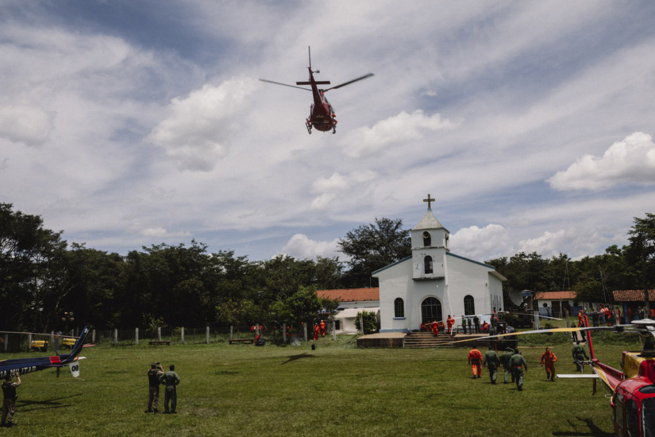 Brazil, Corrego do Feijão, 27 January 2019 - Nossa Senhora das Dores church, in Corrego do Feijão village is used as a rescue center and a support base for military and firefighters.