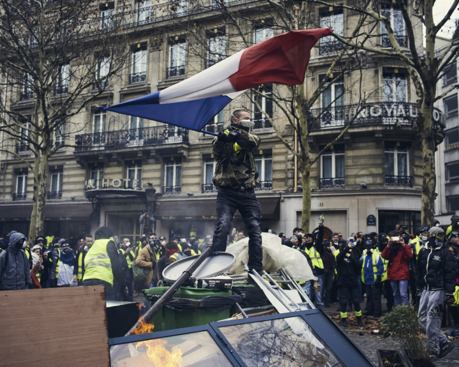 France, Paris, 8 December 2018 - "Yellow Vests" 4th Saturday of demonstration.