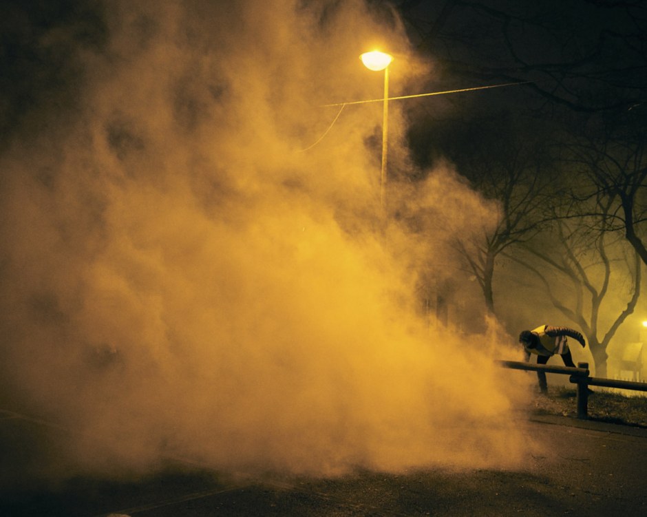 France, Bourges, 12 January 2019 - Clashes between the police and demonstrators on the Sericourt Square.