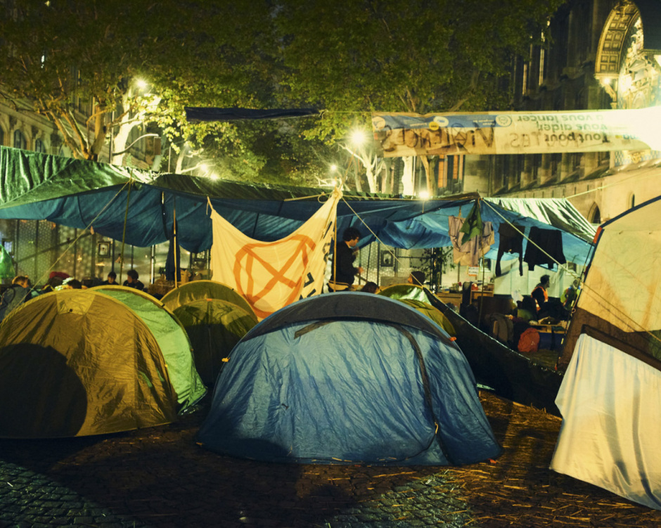 France, Paris, 08 October 2019 - Extinction Rebellion action in Place du Chatelet and Pont au Change.