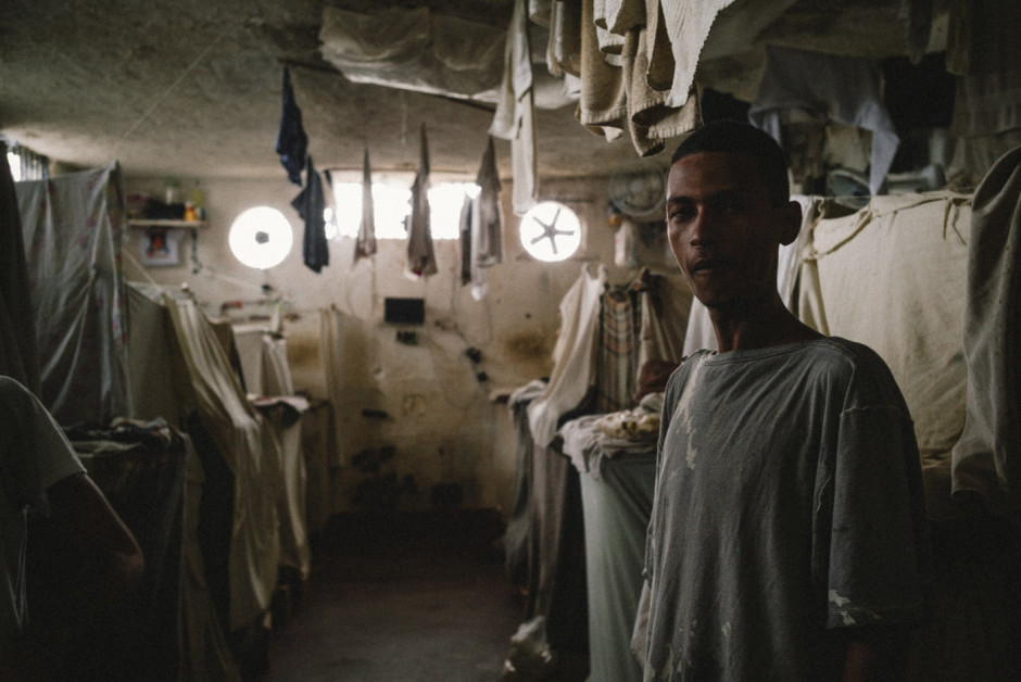 Brazil, Rio de Janeiro, November 9, 2018 - In the bowels of Brazilian inequality, in the difficulty of remembering our history, our origins, anomia generates the feeling of that « which must not be named ». It occurs when individuals feel pressured to violate norms. Young man arrested in the Bangu prison complex.