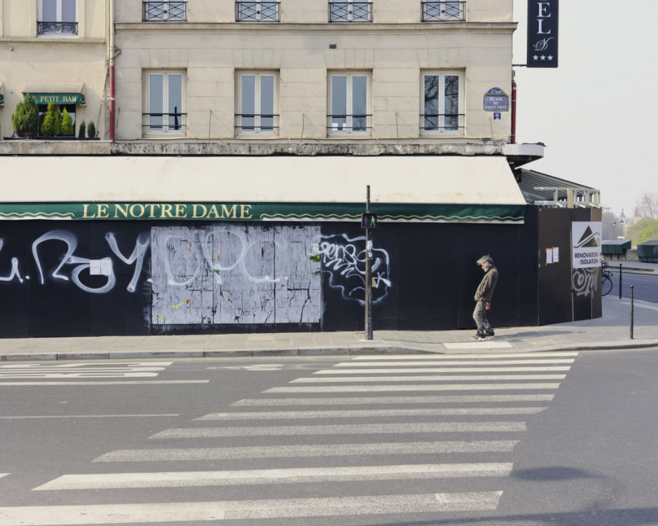 France, Paris, 20 March 2020 - Empty Paris during the Covid-19 outbreaks. Rue du Petit Pont.