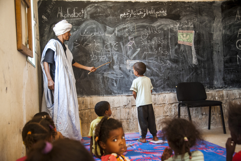 Mauritania, Adrar region, Maadan, April 5th 2018 In a nursery in Maadan. Mauritanie, Adrar, Maadan, 5 avril 2018 Dans une crèche à Maadan. Ferhat Bouda / Agence VU