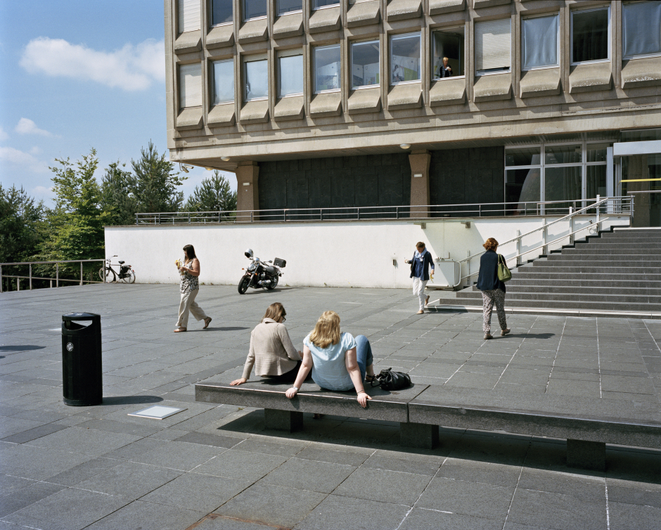 Luxembourg, Kirchberg, August 31, 2015 European Parliament, Schuman building, Parvis. Europe Place. Luxembourg, Kirchberg, 31 août 2015 Parlement Européen, Batiment Schuman, Parvis. Place de l'Europe. Yvon Lambert / Agence VU