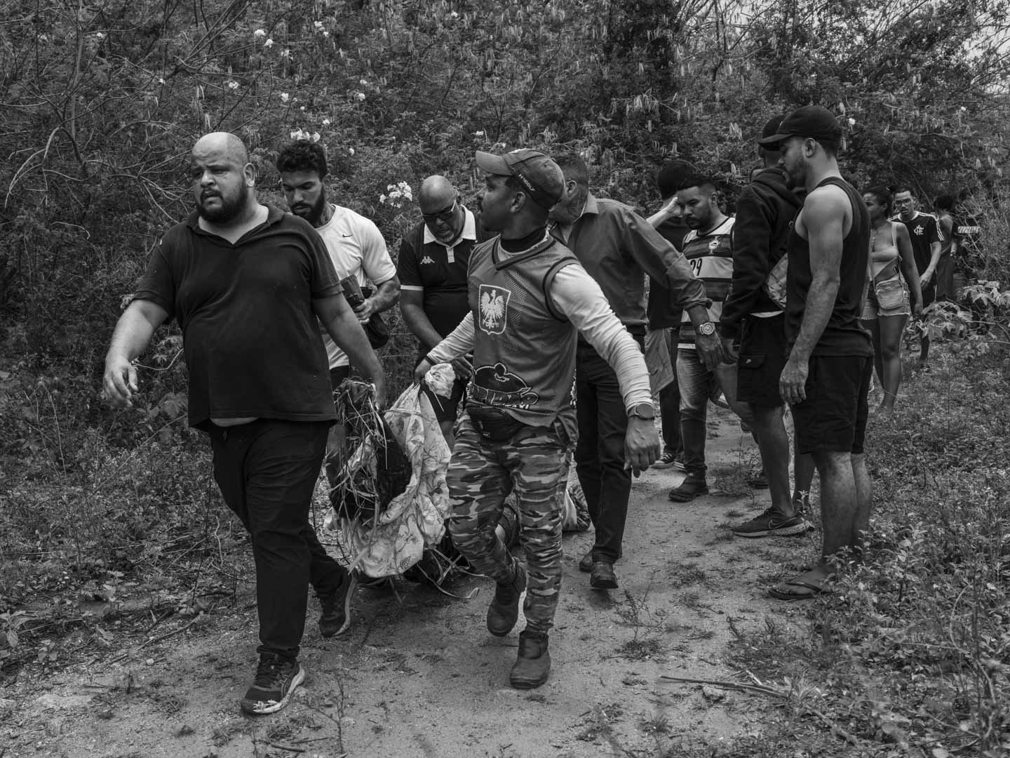Brazil, Rio de Janeiro, 29 October 2025 - Residents and relatives of missing persons recover bodies in the forest separating the Penha Complex from the Alemão Complex after the deadliest police operation in the history of Rio de Janeiro, where at least 126 people were killed.