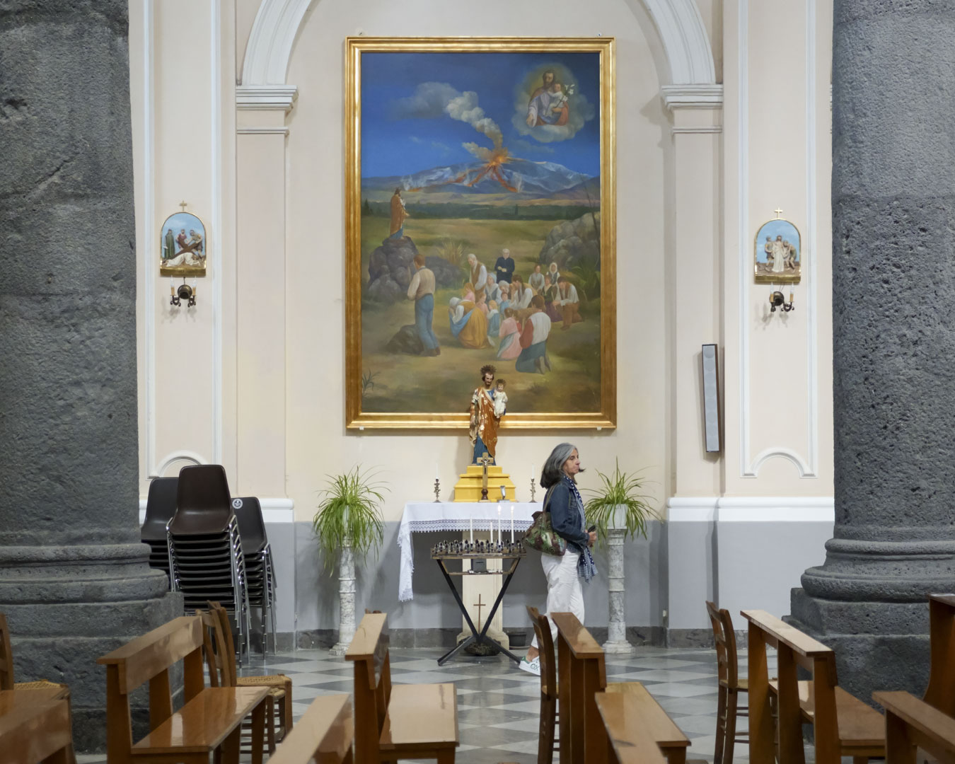 Italy, Sicily, Syracuse, 28 May 2025 - Painting of the Miracle of Saint Joseph in Saint Martin's Church, one of the first churches in Syracuse